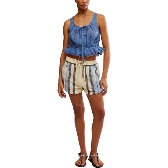 Free People Kalli Board Shorts in Sand Combo- NWT S - Picture 3 of 8